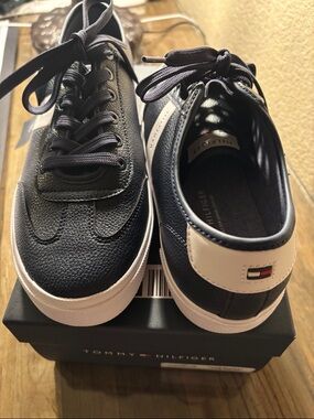 Tommy Hilfiger Black and White Low-Top Sneakers